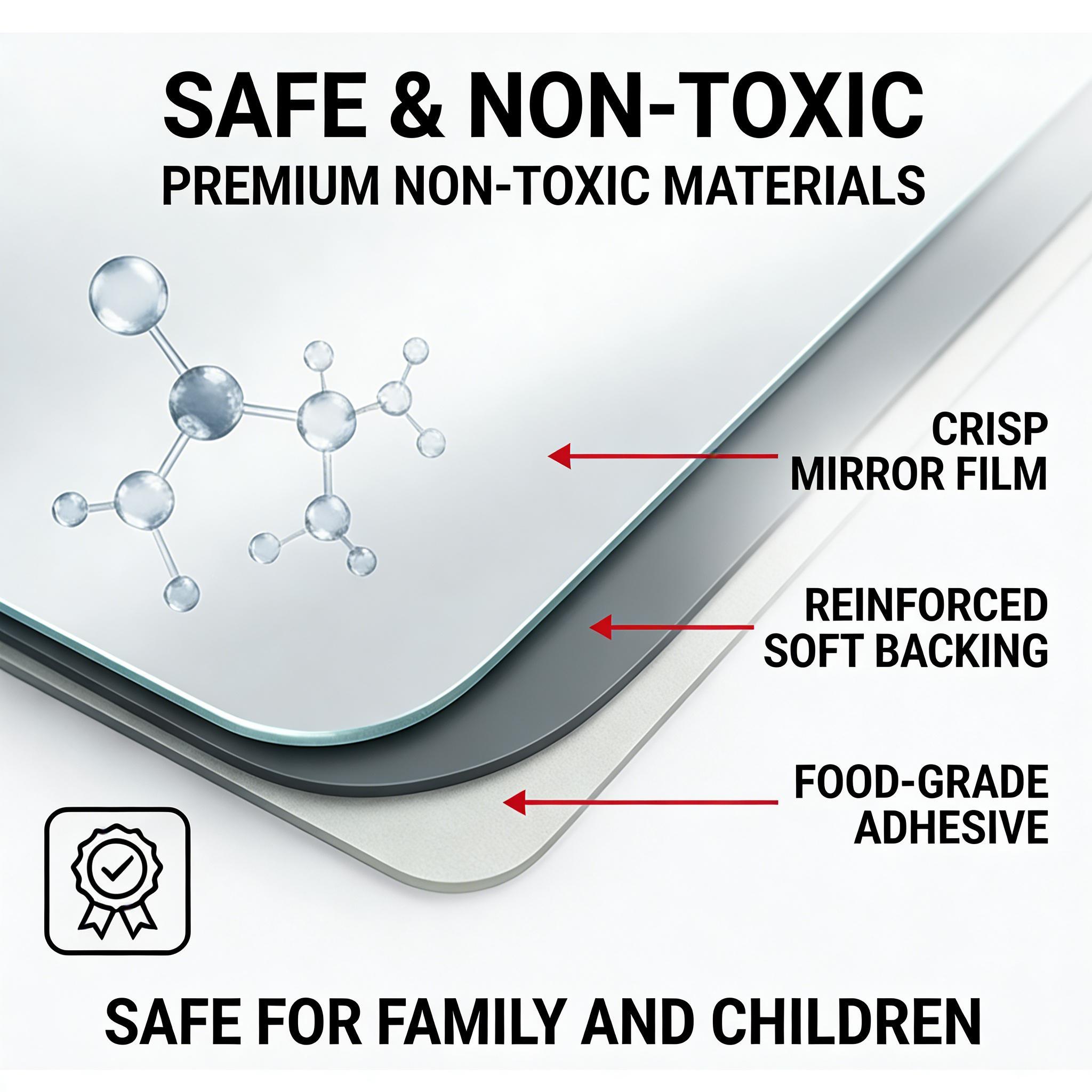 20×40 inch Self - adhesive Soft Glass Mirror Sticker with Backing Tape! Ideal for self - service areas, glass doors, and home use, especially bedrooms. With easy installation, it offers high - quality reflection, serving as a full - length mirror.