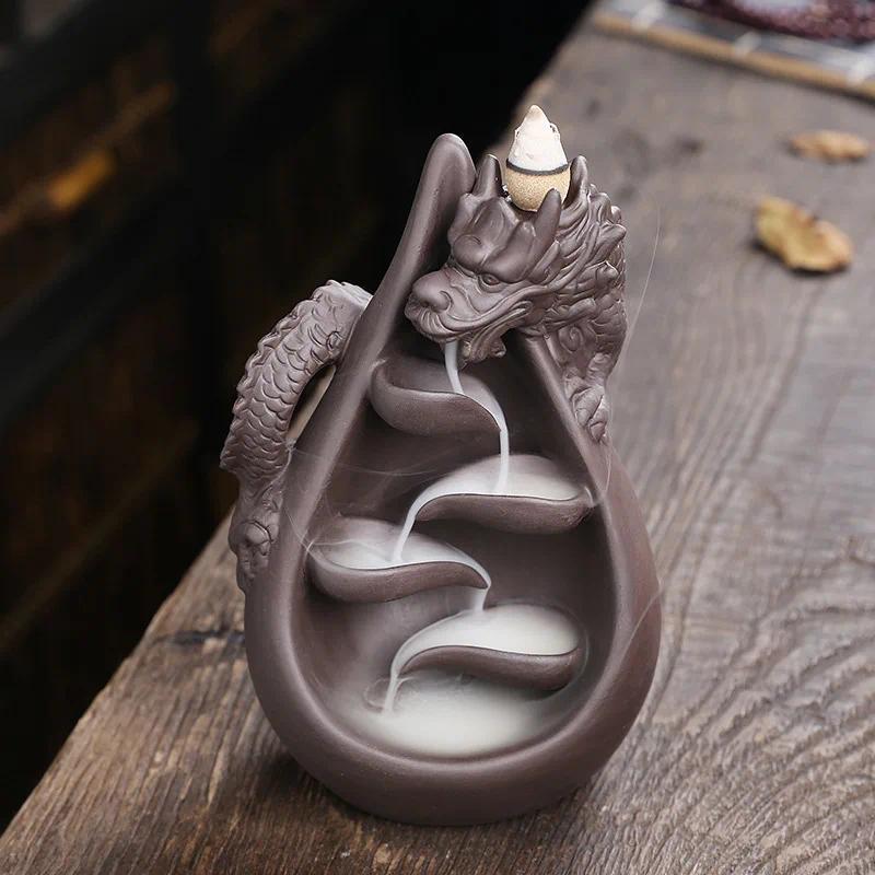 Dragon Design Incense Burner, Waterfall Backflow Incense Holder, Aromatherapy Ornament, Creative Gifts, Home Decor, without Incense, Scented