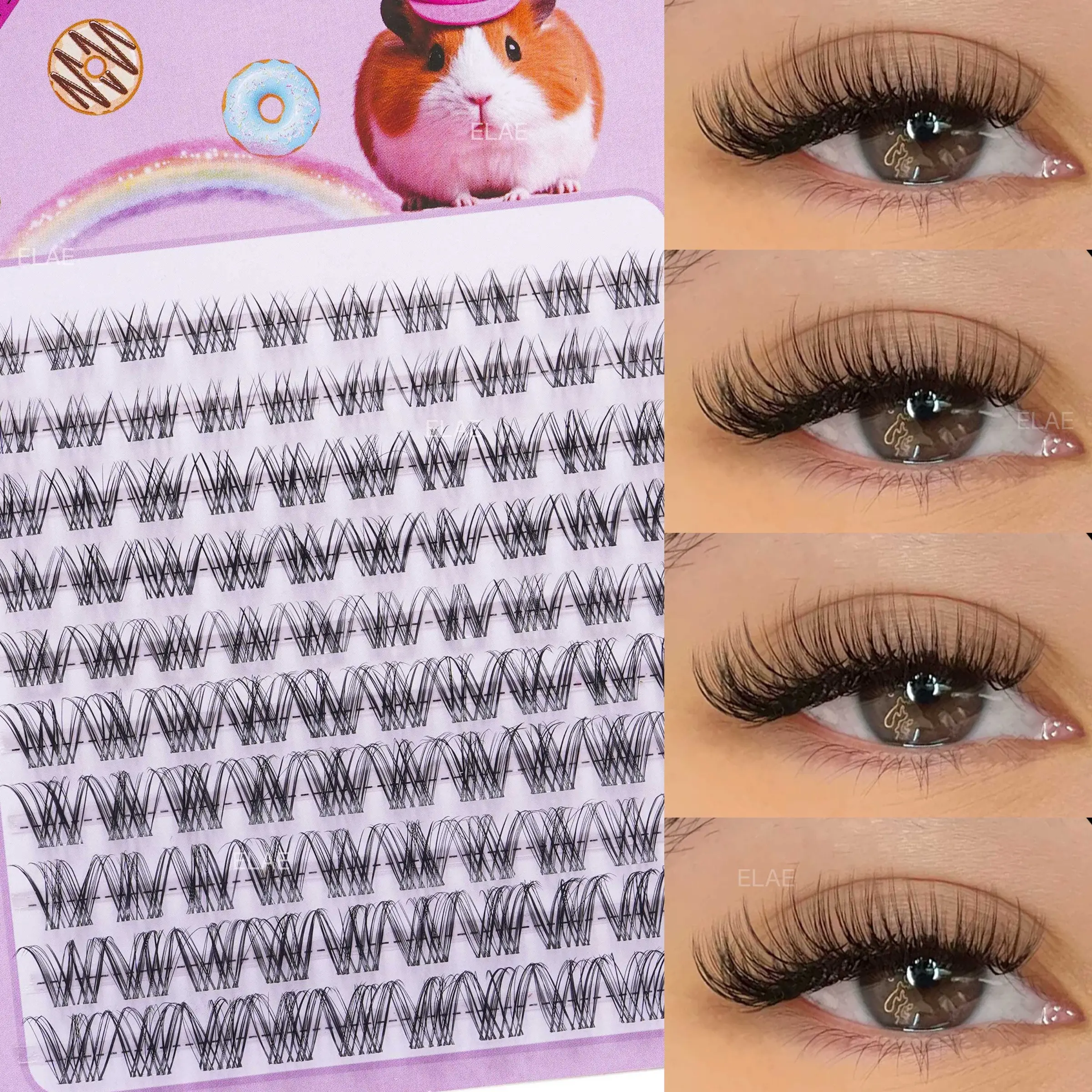 100 Pcs DIY Natural False Eyelashes, Cosmetic Lightweight Single Lash Set, Soft and Comfortable, Easy to Wear, Beginner Friendly, No Glue Included