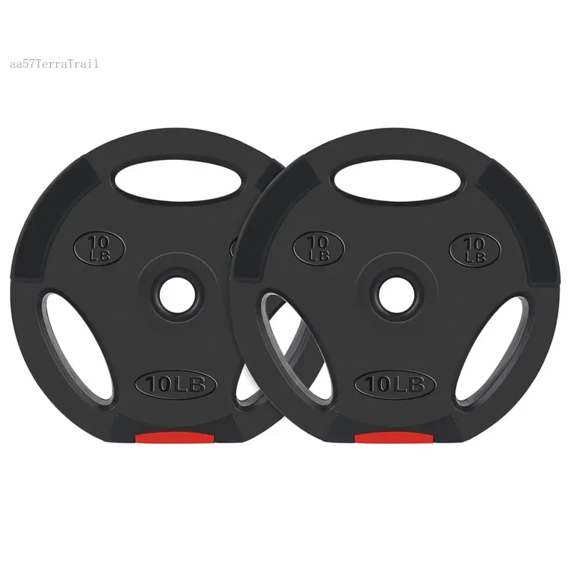 Standard 10-Pound Olympic Weight Plates Set, Black Pair - 10 lb Each (2 Plates)aa57TerraTrail