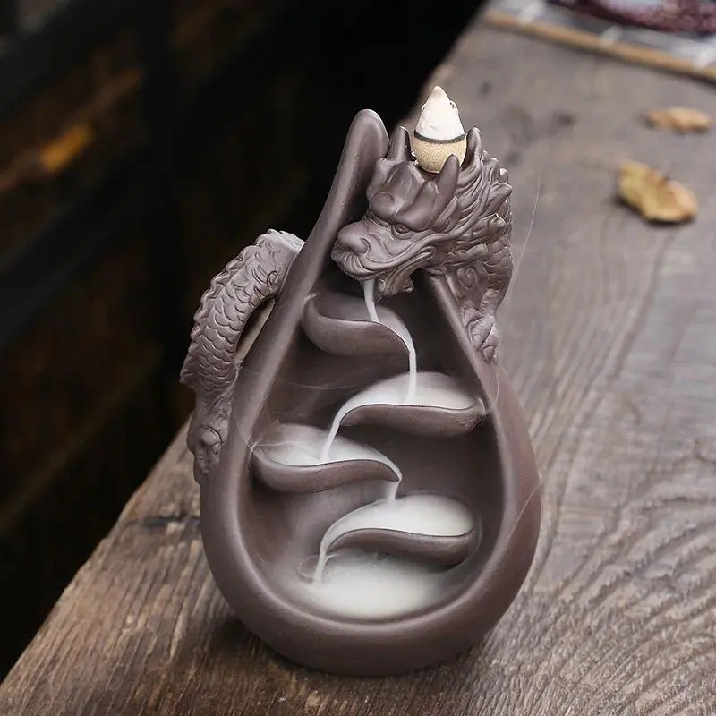 Dragon Design Incense Burner, Waterfall Backflow Incense Holder, Aromatherapy Ornament, Creative Gifts, Home Decor, without Incense, Scented