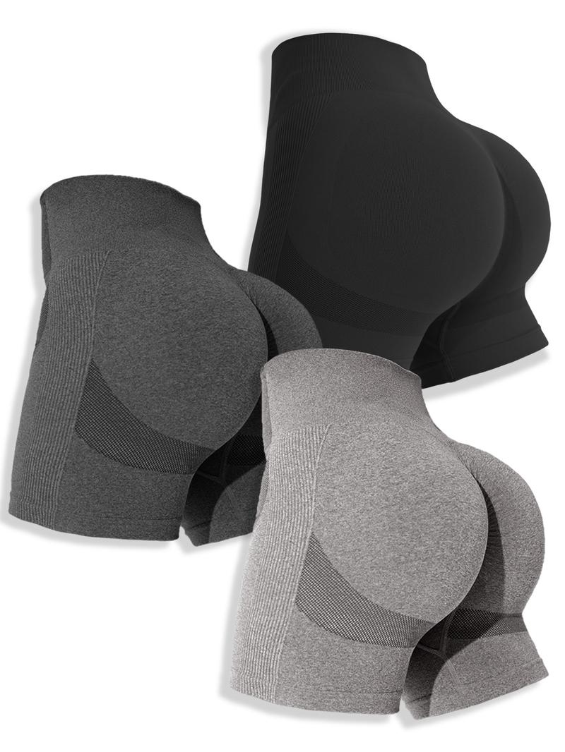 Women's Solid High Waist Sports Shorts, Tummy Control Biker Shorts, Yoga Short Leggings, Workout Shorts, Summer Gym Clothes, Summer Outfits 2024, Ladies Sportswear Bottoms