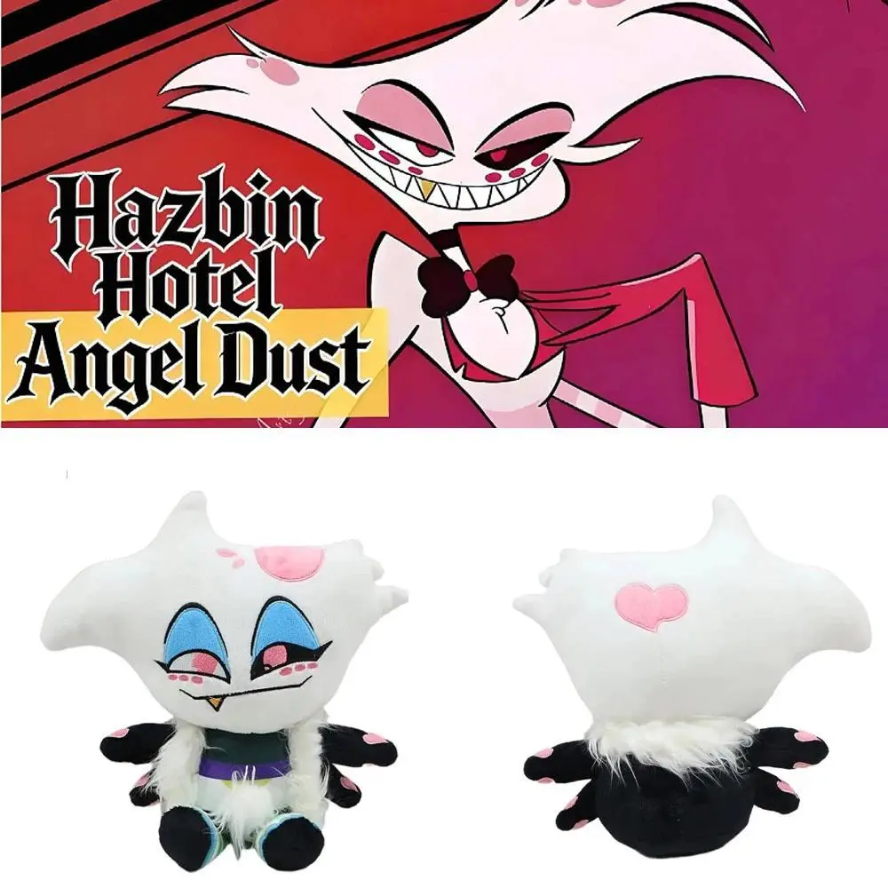 Latest 25cm Cosplay Animation Anime Hotel Hazbin AD Angel Dust Plush Toy Home Sofa Pillow Room Decoration Cartoon Plushie Doll