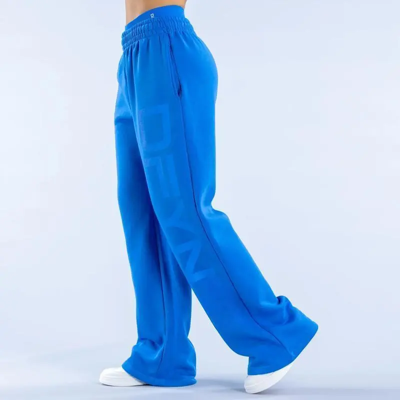 Signature Wide Leg Jogger 2025 Autumn and Winter New Autumn and Winter Loose Pants Electric Blue daily outdoor sport