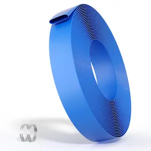 Heavy Wear Blue PVC Pool Backwash Tube, 50ft Outdoor Drain Pipe with Metal Fastening Clamps, Optional 1.5/2 Inch Diameter, Multipurpose Cleaning Line for Inground & Above-Ground Swimming Pools
