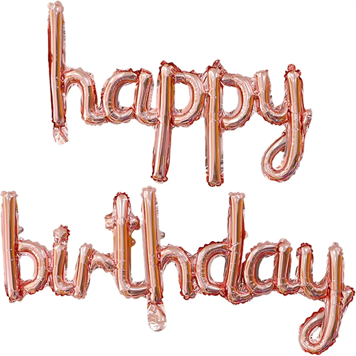 Rose  Happy Birthday Balloons Banner 16 Inch Mylar Foil | Happy Birthday Letters Sign for Women Men Adults Birthday Party Decorations