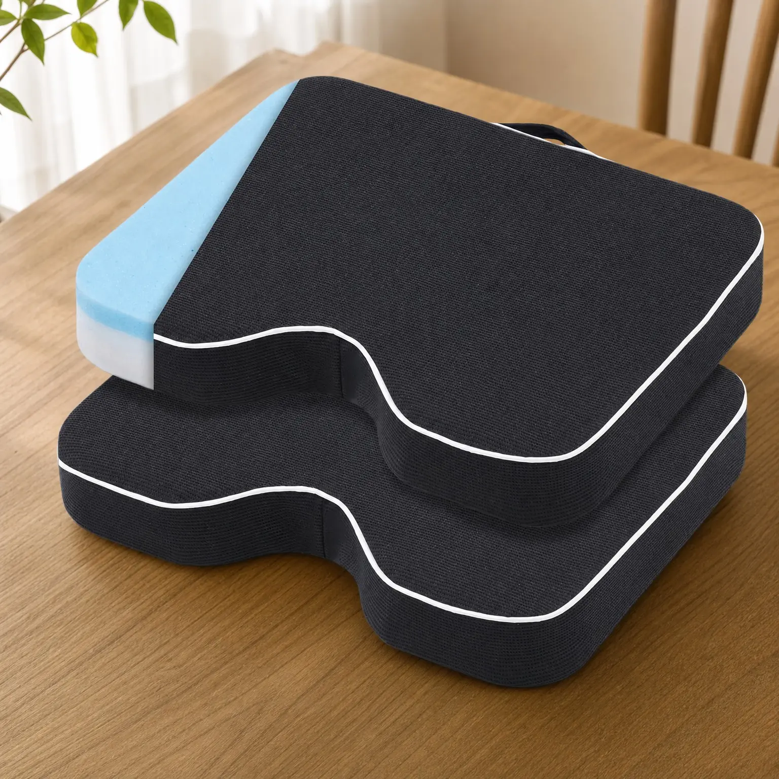 Dual-Layer Foam Stadium Seat Cushion with 30D Support & 40D Memory Foam, High Elasticity & Breathable, Waterproof Thick Bleacher Pad, Portable for Outdoor & Indoor SeatingGift