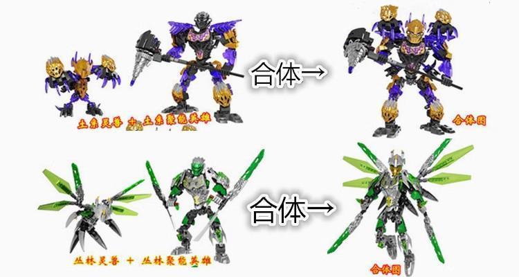 Bionicle Series Golden Mask Master Skull Warrior Building Blocks Hero Factory Fit Robot Bricks Toys For Boys Kids Christmas Gift