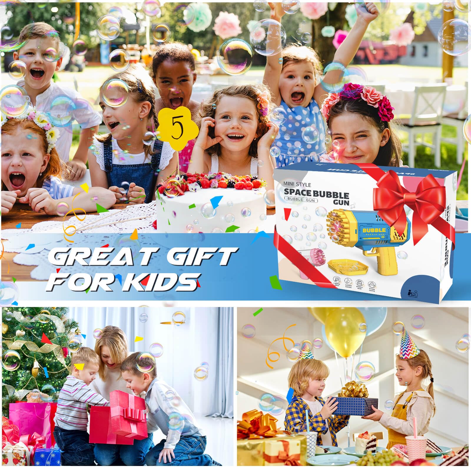 Bubble Gun Toy 2 Pack, Bubble Blaster for Kids Boys Girls, Summer Outdoor Toy, Ideal for Birthday Wedding Event Gifts, Suitable for Outdoor Play Bubble Gun Toy 2 Pack, Bubble Blaster for Kids Boys Girls, Summer Outdoor Toy, Ideal for Birthday Wedding Event Gifts, Suitable for Outdoor Play