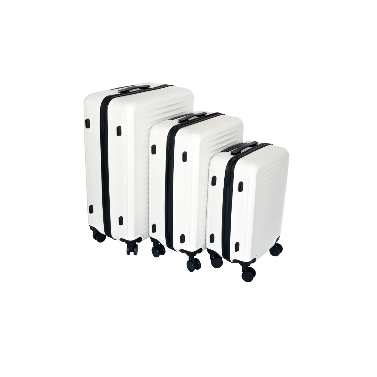 White ABS Hard Shell Luggage 3 Piece Set 20/24/28 Inch, Lightweight Travel Suitcase with 360° Silent Spinner Wheels, Built-in Password Lock Carry On Rolling Luggage Set for Travel