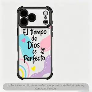 Phone Case for IP 17 16 15 14 13 12 11 Series Pro Pro Max & Samsung Galaxy S26 S25 S24 S23 S22 - Dopamine Perfect Time Faith Aesthetic Design with Inspirational Motif, Four Corner Airbag Anti Fall Protection Technology designer