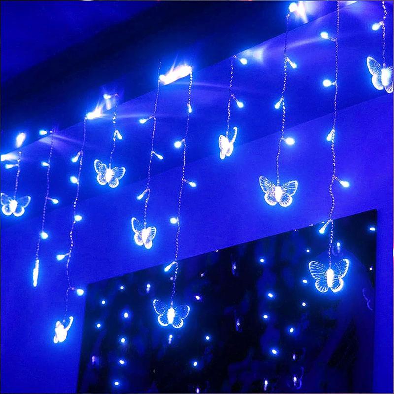 LED String Light, LED Butterfly Curtain Light, 21.3ft/255.9inch 8 Modes USB Charger Window Twinkle String Lights With Remote Control, 96 LEDs Copper Wire Fairy Lights For Room Christmas Wedding Party Decoration graduation leis graduation decorations LED String Light, LED Butterfly Curtain Light, 21.3ft/255.9inch 8 Modes USB Charger Window Twinkle String Lights With Remote Control, 96 LEDs Copper Wire Fairy Lights For Room Christmas Wedding Party Decoration graduation leis graduation decorations