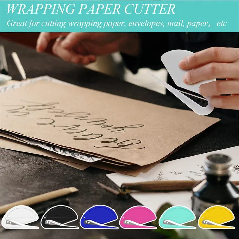 6-Piece Envelope Opener Set, Mail Cutting Tool with Hidden Safety Blades, Office Home Postal Student Use, Unisex Packaging Opening Kit