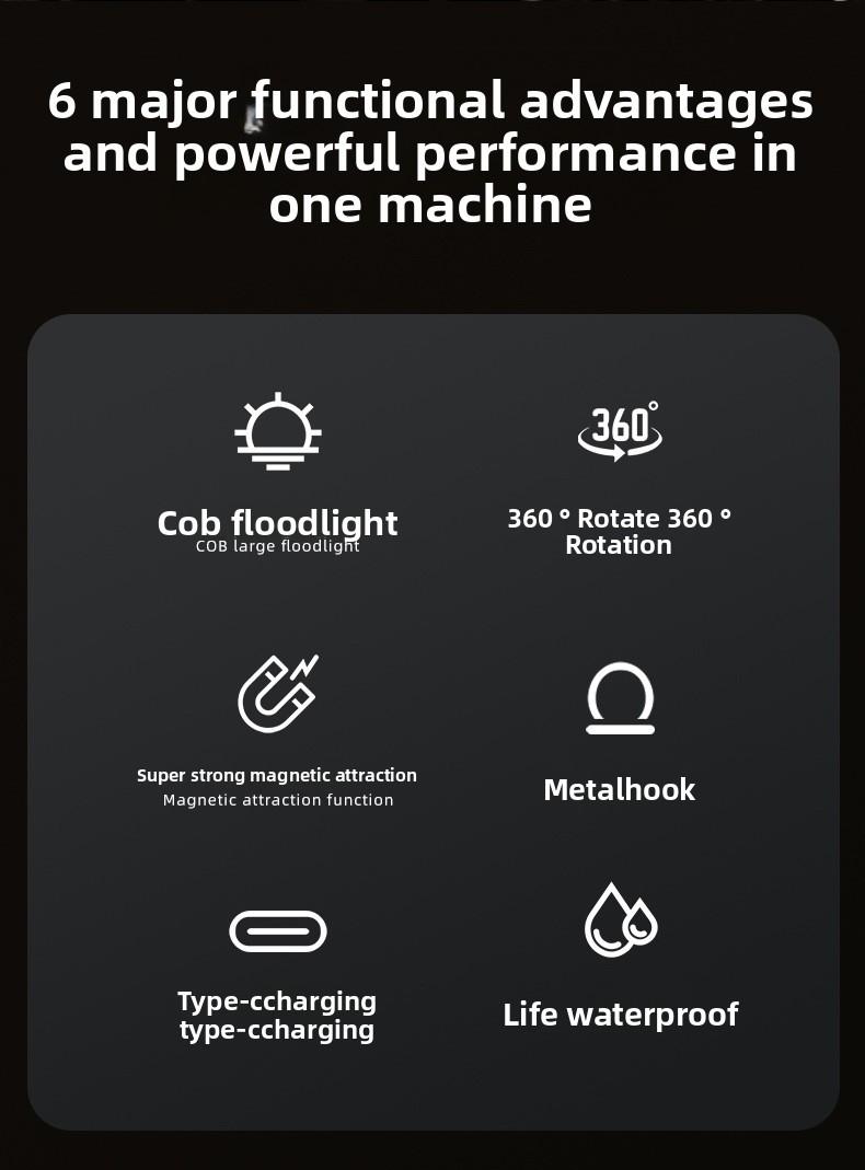 Professional Mechanic Work Light, Foldable Magnetic LED Shop Light for Garage, Hands-Free Under Hood Auto Repair Lamp, USB-C Fast Charging Professional Mechanic Work Light, Foldable Magnetic LED Shop Light for Garage, Hands-Free Under Hood Auto Repair Lamp, USB-C Fast Charging