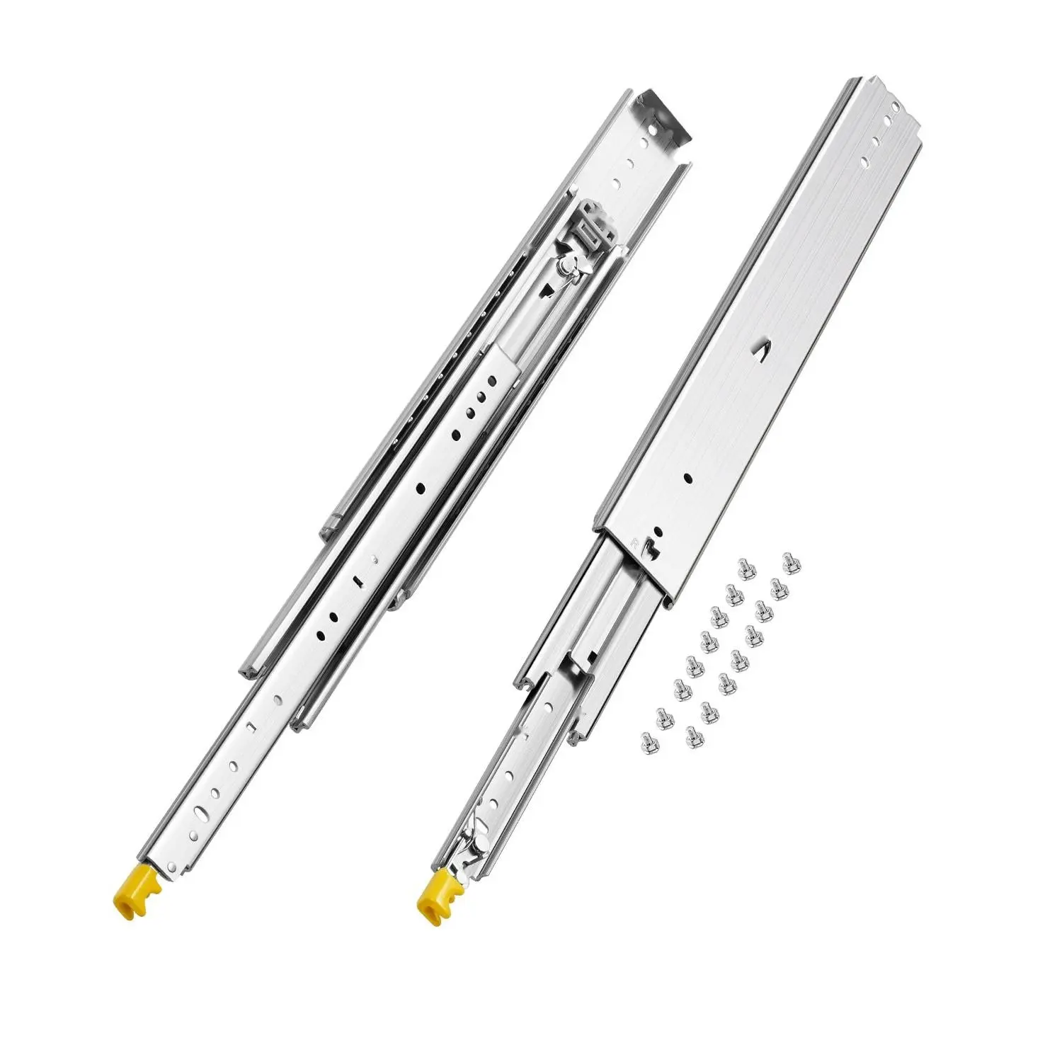 1 Pair 22-Inch Full Extension Drawer Slides, 500 Lb Load Capacity, Locking Ball Bearing Drawer Slides, Side Mount Rails for Cabinets, Kitchen, Office, and Tool Chest, Heavy Duty Hardware System