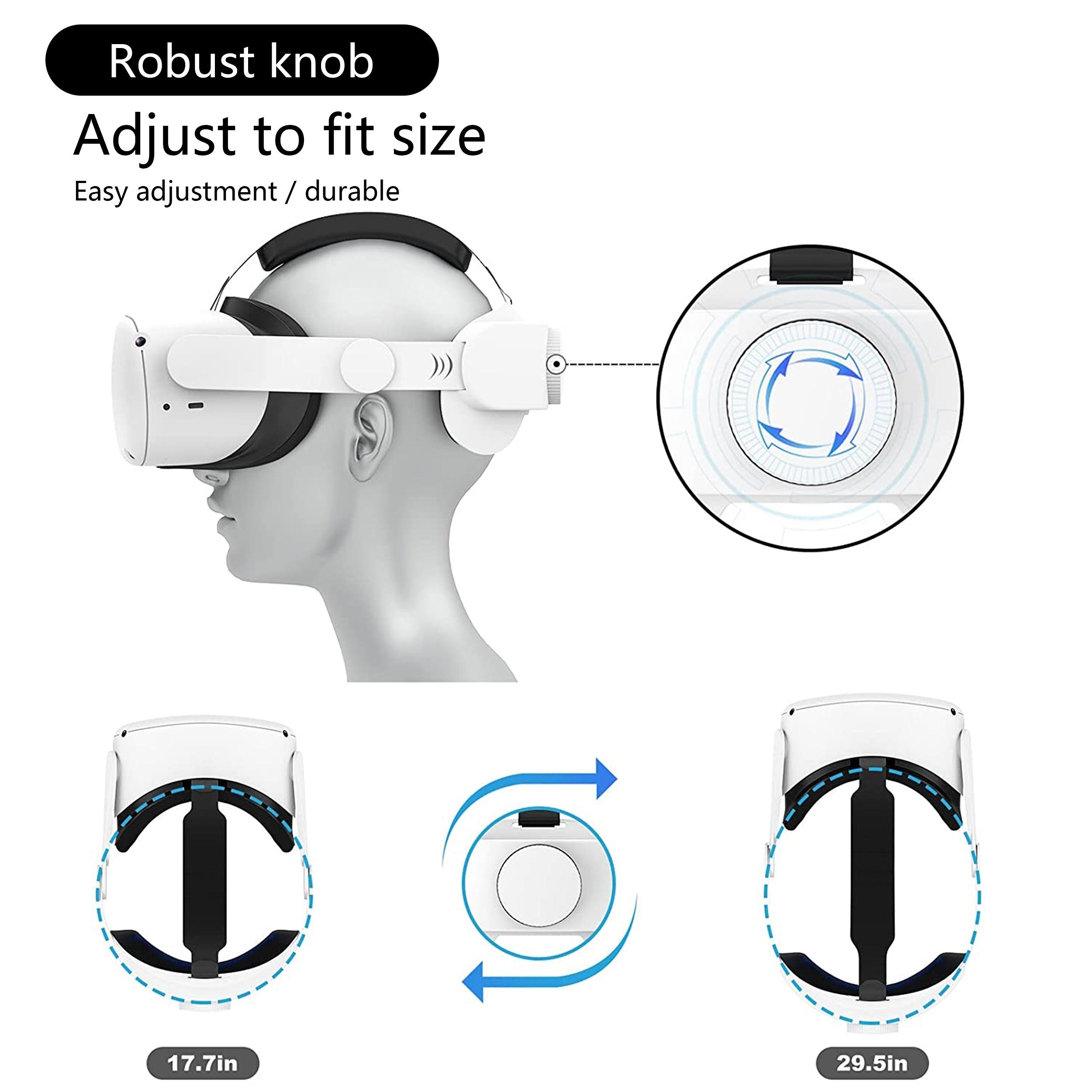 Head Strap Compatible with Oculus Quest 2, Meta Quest 2 Accessories Adjustable Elite Strap Replacement for Enhanced Comfort Support and Gaming Immersion in VR (Without Battery)White & Black Color Options smart ring ultrahuman