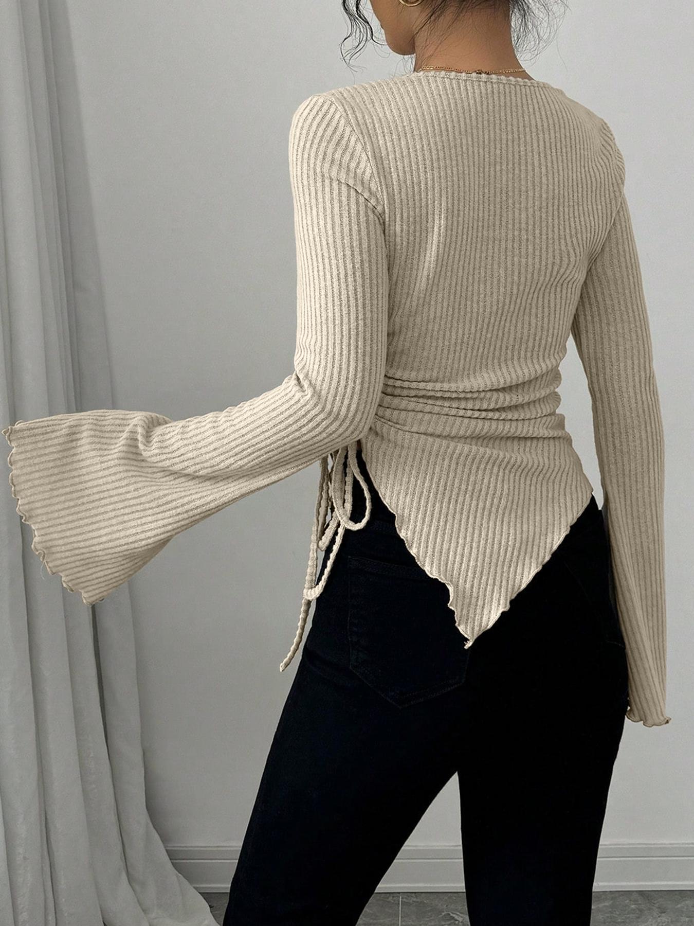 Women's Simple T-Shirt for Fall & Winter, Slim-Fitting Casual Top, Comfortable and Fashionable Everyday Wear