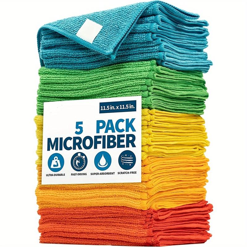 5 Counts Microfiber Cleaning Cloth Thickened,Reusable and Washable Towels,Super Soft Absorbent Dish Rags Cloths,Suitable for Cleaning Kitchens,Sinks,Pots,Pans,Random Color Upgrade Thickening.