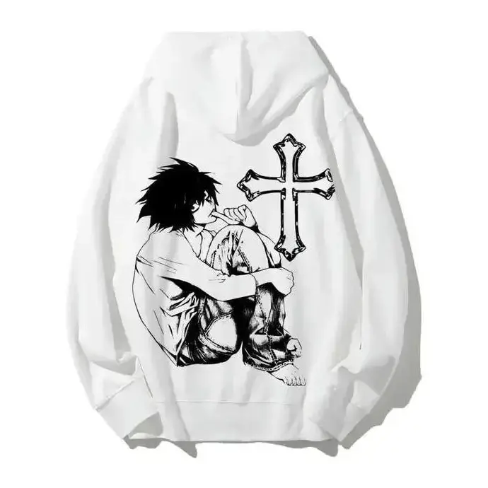 Unisex Death Note L Misa Anime Vintage Graphic Hoodie - Men's Streetwear Top, Deathnote Cool Gift for Adults, Boyfriends, Geeks, Guys, Cool Gifts For Adults Menswear Sweatshirts