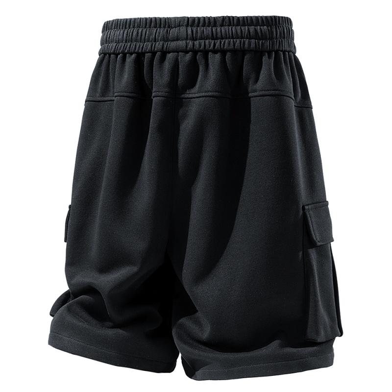 Men's Loose-Fit Streetwear Shorts - Casual Straight Fit, Color-Block Stripes, Drawstring, Pockets, Breathable Fabric Keeps You Cool, Activewear, Sportswear, American Streetwear Mens Bottoms