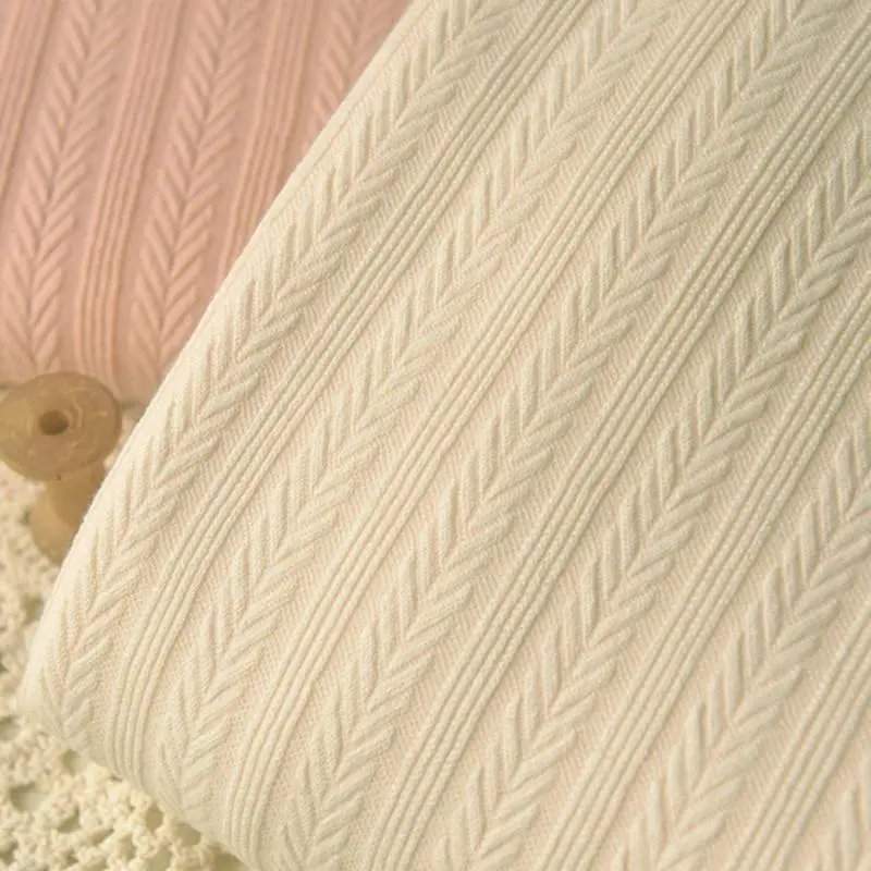 80x50cm/160x200cm Low Elastic Leaf Jacquard Knitted Polyester And Cotton Fabric For Women's Dresses Sweaters Handmade DIY Fabric