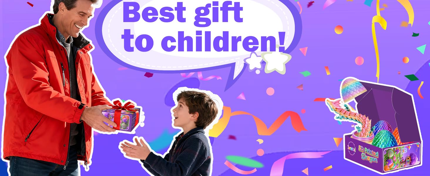 4PCS 3D Printed Dragon Eggs with Dragon Inside, Prefilled Easter Eggs with Toys for Kids 3D Printing Crystal Dragon Animals Easter Basket Stuffers and Essentials Dragon Gifts for Boys Girls