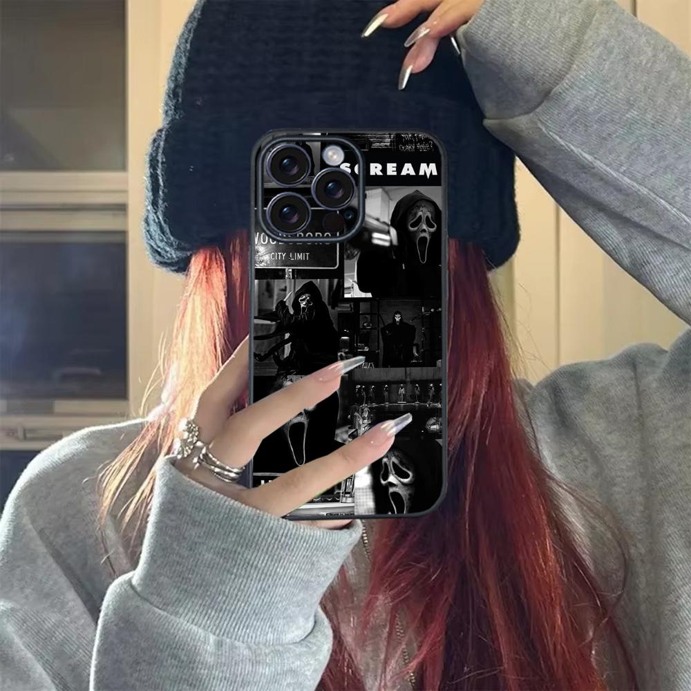 G-Ghostface H-Horror Scream Art Phone Case For iPhone 17 16 15 14 13 12 11 X Plus/Air/Pro Max/Pro TPU Soft to Skin-friendly case Shockproof Cellphone Shockproof Protector Smartphone Protection screen protector Cover Protective Casing