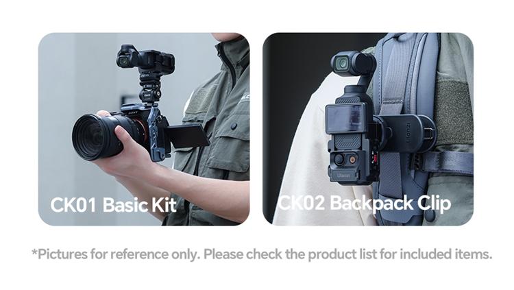ULANZI CK02 Cka Quick Release Camera Backpack Mount Clip,CK01 Magnetic Mount Stand for DJI Osmo Pocket 3 Accessories, with Standard 1/4" Thread for Action Cameras Pocket 3 Expansion Adapter