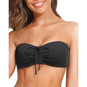 Tempt Me Women Bandeau Bikini Top Strapless Swim Tops Tube Halter Swimsuit Top Only
