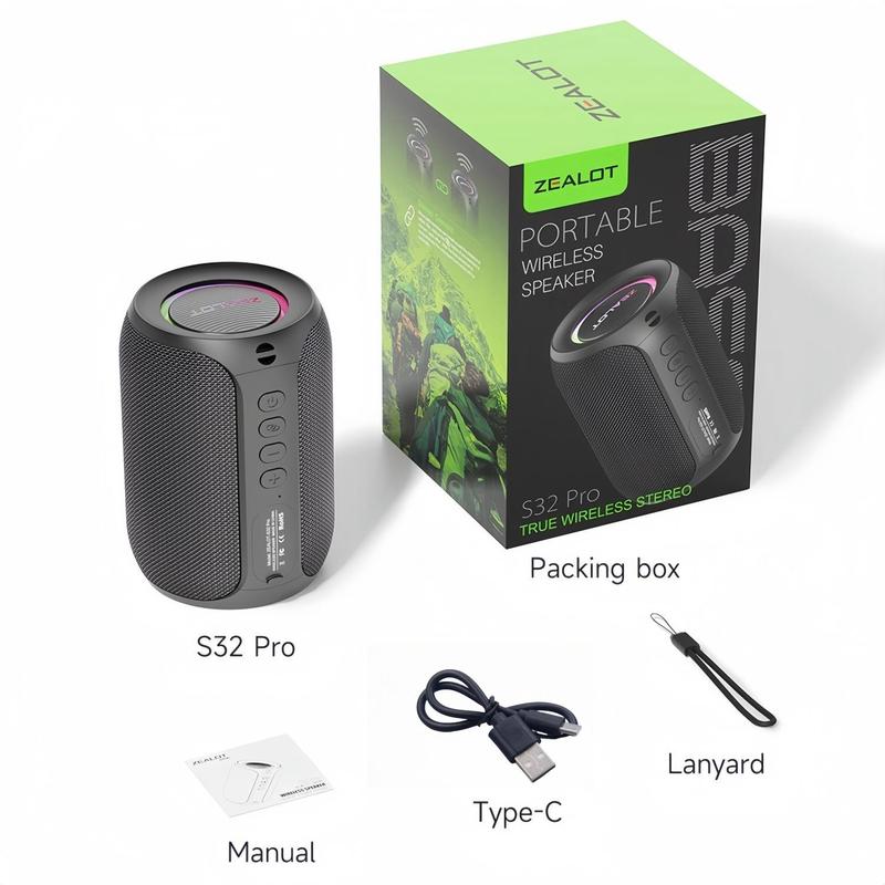ZEALOT Portable Wireless Bluetooth-compatible Speaker, 15W Stereo Sound Speaker&super bass with RGB Light Effect, Waterproof Wireless Speaker for Home Outdoor Camping hiking cycling Halloween Gifts, Portable Speaker, Multifunctional Wireless Speaker ZEALOT Portable Wireless Bluetooth-compatible Speaker, 15W Stereo Sound Speaker&super bass with RGB Light Effect, Waterproof Wireless Speaker for Home Outdoor Camping hiking cycling Halloween Gifts, Portable Speaker, Multifunctional Wireless Speaker