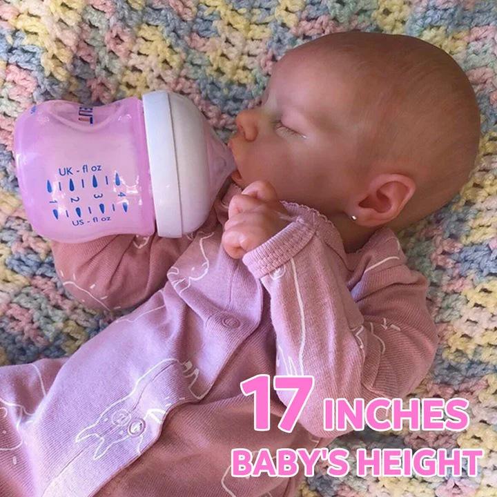 18-Inch Reborn TWINA Simulated Baby Doll Soft Cuddly Gift for Girls 48Cm Full Glue Body Hand Painted Hair Tailor-Made Clothing Reborndolls Realistic Newborn Sleeping
