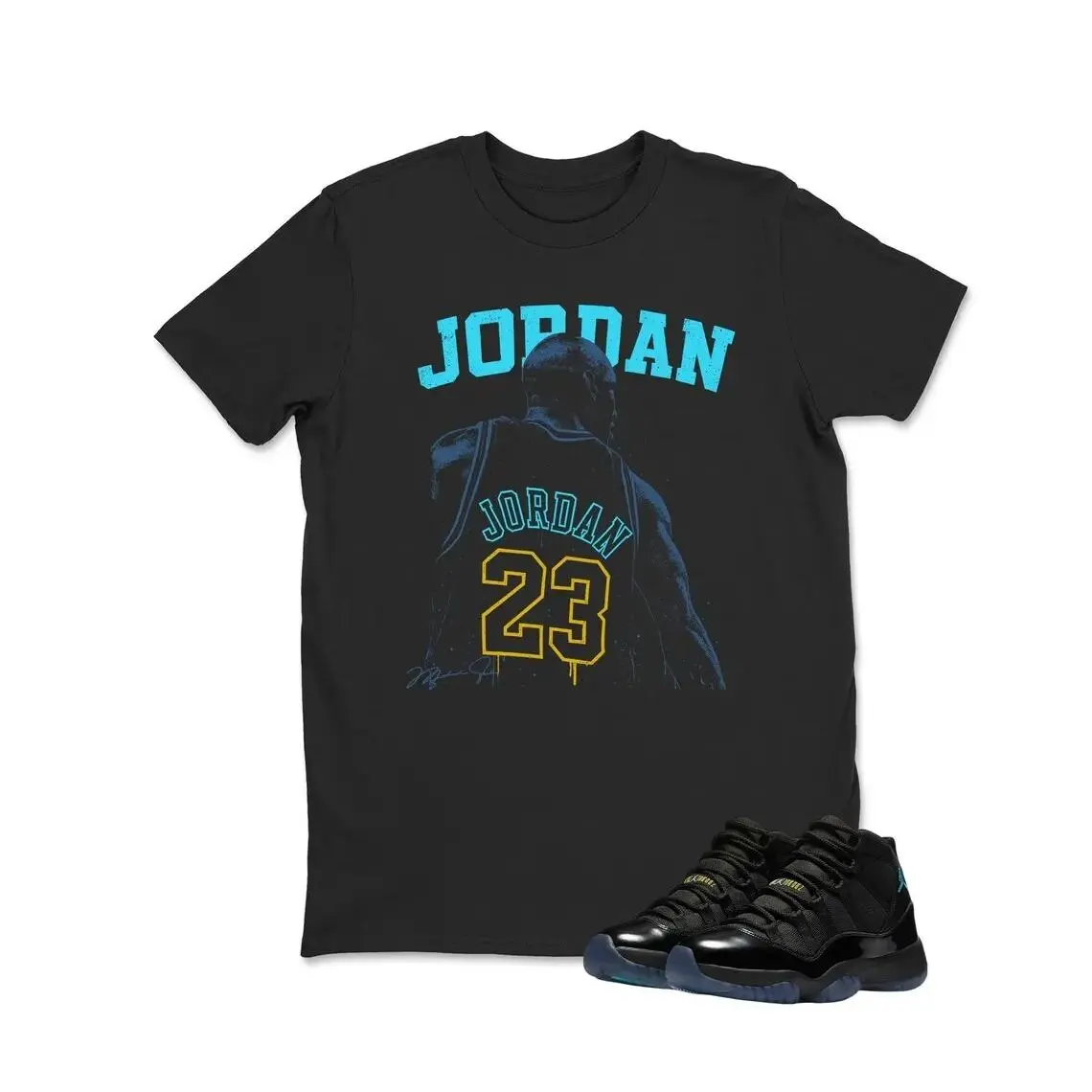 [Sale Up To 50%] # 23 Jordan Shirt To Match Jordan 11 Gamma, Black & Blue Jordan TShirt Match, Jordan 11 Gamma Matching Sneaker Graphic Tee