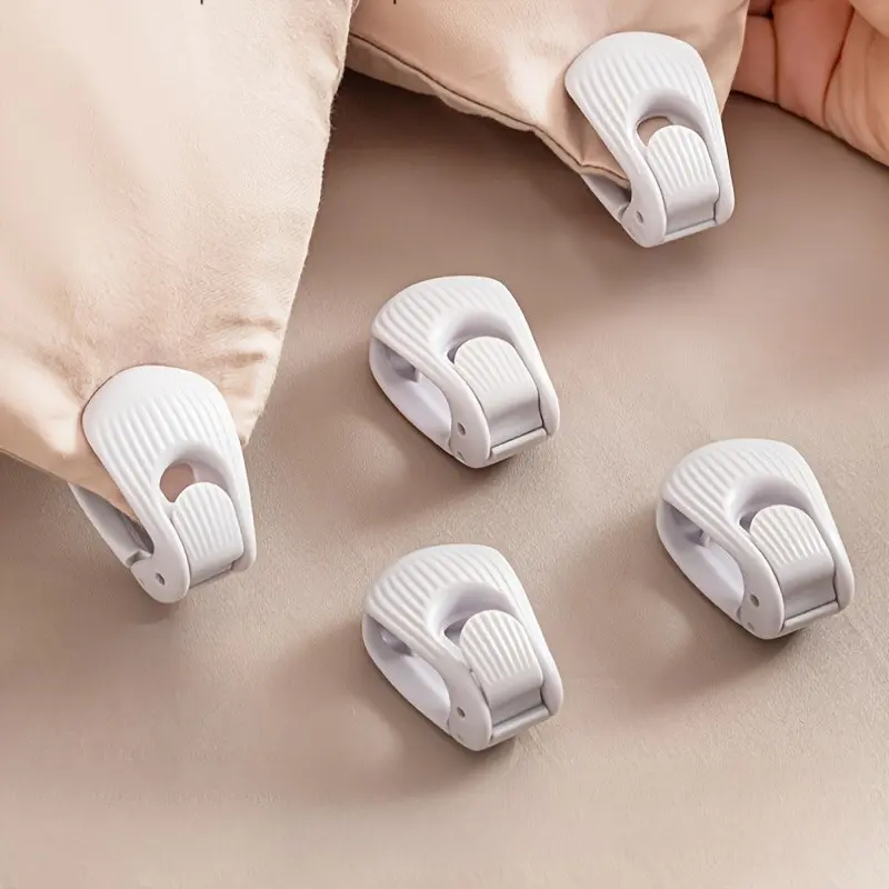5pcs Bed Sheet No-Needle Duvet Fasteners, Shell Clip Anti-Slip, Sheet Clips, Invisible Strong Hold, Ideal for Thick Mattresses, Home & Hotel Use