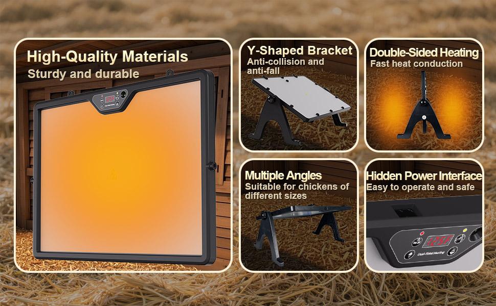 Brooder Plate For Chicks, Adjustable Height & Angle Chick Heat Plate For 30 Chicks, Chick Brooder Heating Plate With Remote Control, Chicken Coop Heater