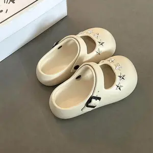 Original Cute Rivet Star Mary Jane Slippers Sweet Girl Thick Sole Non Slip Clogs Korean Ins Style Beach Women's Sandals Slippers