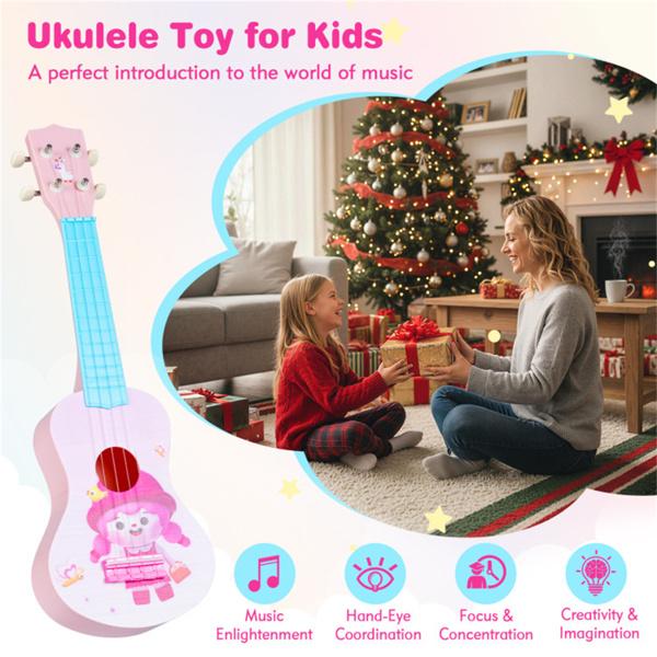 21" Kids Ukulele with Nylon Strings, BPA-Free ABS Mini Guitar for Beginners
