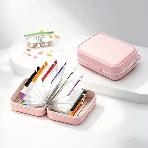 1 Set Waterproof Pill Pouch Set with 14 Color-Coded Pouches, Zippered Large Weekly Pill Organizer, Reusable Travel Medicine Case for Vitamins, Fish Oil & Daily Essentials