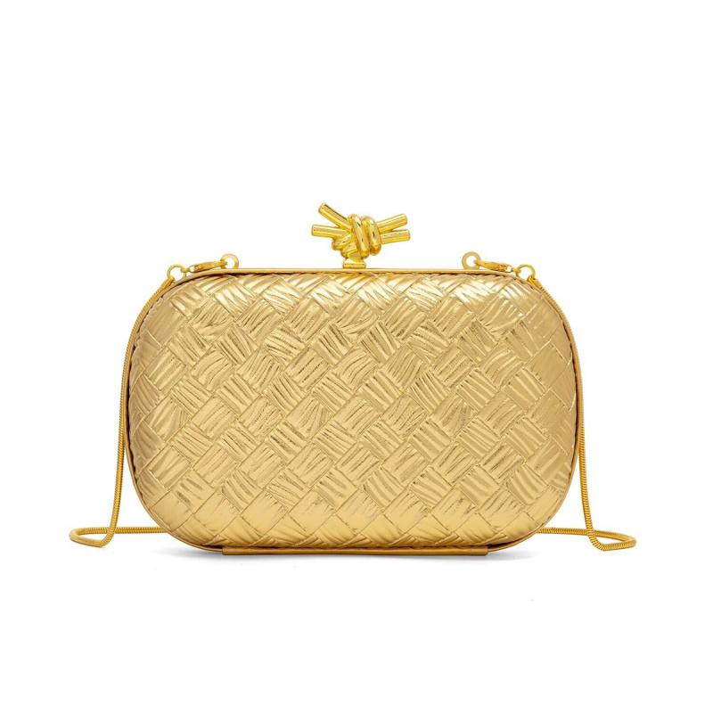 2026woven evening clutch bag, equipped with a chain handle, features European and American styles and is of the box-shaped crossbody bag type.
