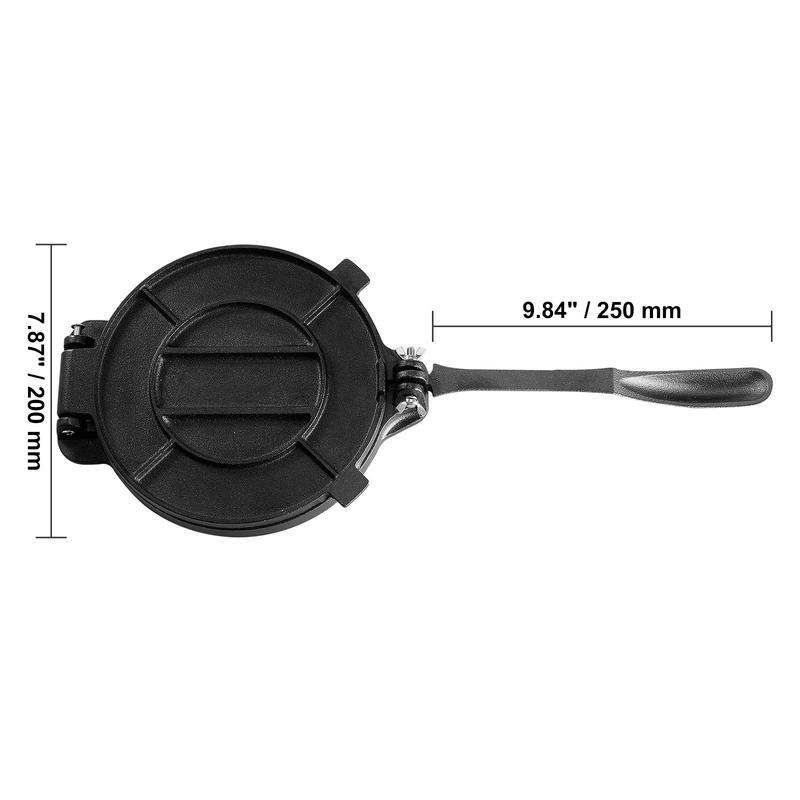 Tortilla Press, 10 Inch Tortilla and Roti Maker, Cast Iron Heavy Duty Tortilladora Press, Pre-Seasoned Pataconera Maker with 100 Pcs Parchment Paper, Dough Maker for Flour Tortilla, Tawa, Silver