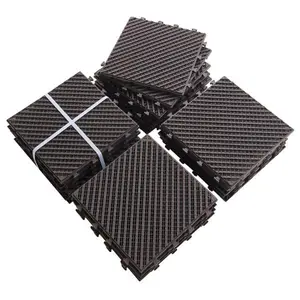 ARCH 12x12 Inch Interlocking Deck Tiles Dark Brown Composite Plastic Outdoor Flooring All Weather Patio Balcony Porch Backyard Square Striped Decking Tiles Pack of 36 Easy Install Snap Together Patio Floor Tiles for Outdoor Use, Home Furniture and