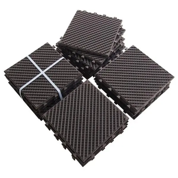 ARCH 12x12 Inch Interlocking Deck Tiles Dark Brown Composite Plastic Outdoor Flooring All Weather Patio Balcony Porch Backyard Square Striped Decking Tiles Pack of 36 Easy Install Snap Together Patio Floor Tiles for Outdoor Use, Home Furniture and