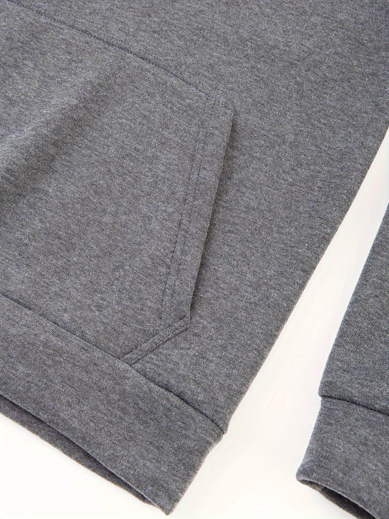 [Winter Warm Hoodie] Men's Heavyweight Hooded Sweatshirt - Winter Warm Pullover Hoodie, Casual Gym & Casual Attire, Machine Washable Solid Color Long Sleeve Hoodie for Men, Training & Outdoor Activities (Regular Fit, Autumn/Winter) - No Belt Loops/Ties