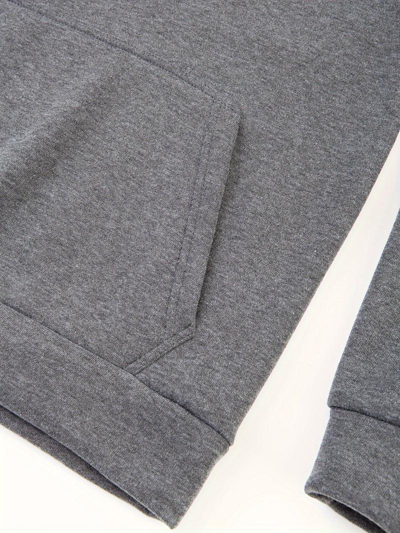 [Winter Warm Hoodie] Men's Heavyweight Hooded Sweatshirt - Winter Warm Pullover Hoodie, Casual Gym & Casual Attire, Machine Washable Solid Color Long Sleeve Hoodie for Men, Training & Outdoor Activities (Regular Fit, Autumn/Winter) - No Belt Loops/Ties