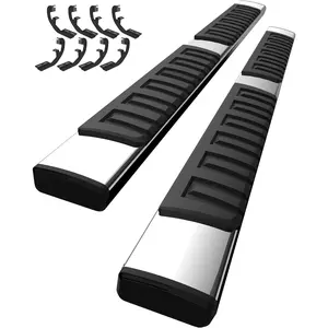 Running Boards for 2007-2018 Chevy Silverado/GMC Sierra 1500 Crew Cab, Stainless Steel & Aluminum Side Steps for 2500HD 3500HD