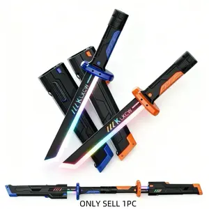 Colorful Light-Up Sword Toy Set, Cool LED Effects, Laser Blade, Light Up Saber, Usb Rechargeable Lightsaber, Includes Box, Battery-Powered, Ages 3+, Boy Toy Knife and Sheath spark lightsaber toy sword retractable lightsaber