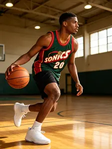 New American Men's Basketball Jersey Retro Classic Throwback Jersey 07 Version Seattle No. 35 Kevin Durant Gold SuperSonics Player Jersey
