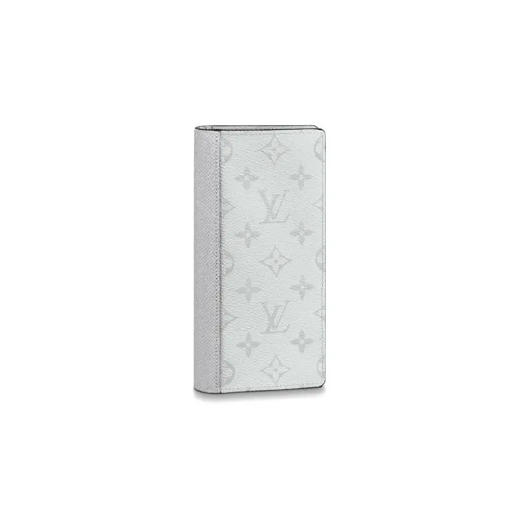 Louis Vuitton Brazza Classic Monogram Coated Canvas and Leather Multifunctional Long Fashion Travel Men's Wallet, White, Fashion Men's Wallets, Travel Men's Wallets
