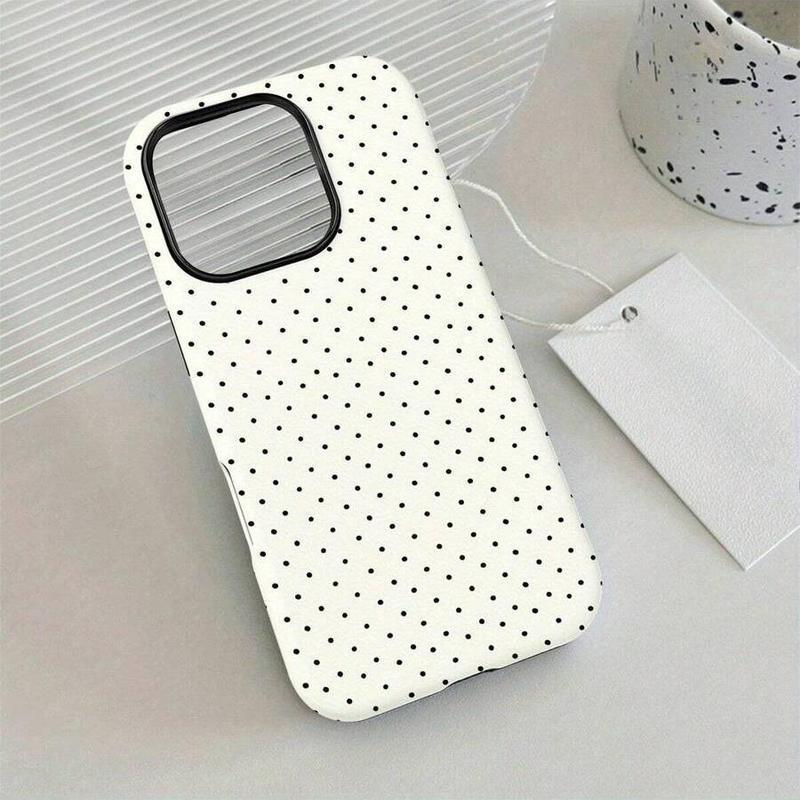 Polka Dot Pattern Beautiful Fashion Two-In-One Membrane Shell - Sturdy Double Protective Shell, Matte Feel All-Inclusive Mobile Phone Case Durable, Shock Absorption and Fashion, Suitable for IPhone 16, 17 Pro, Max, Perfect Birthday