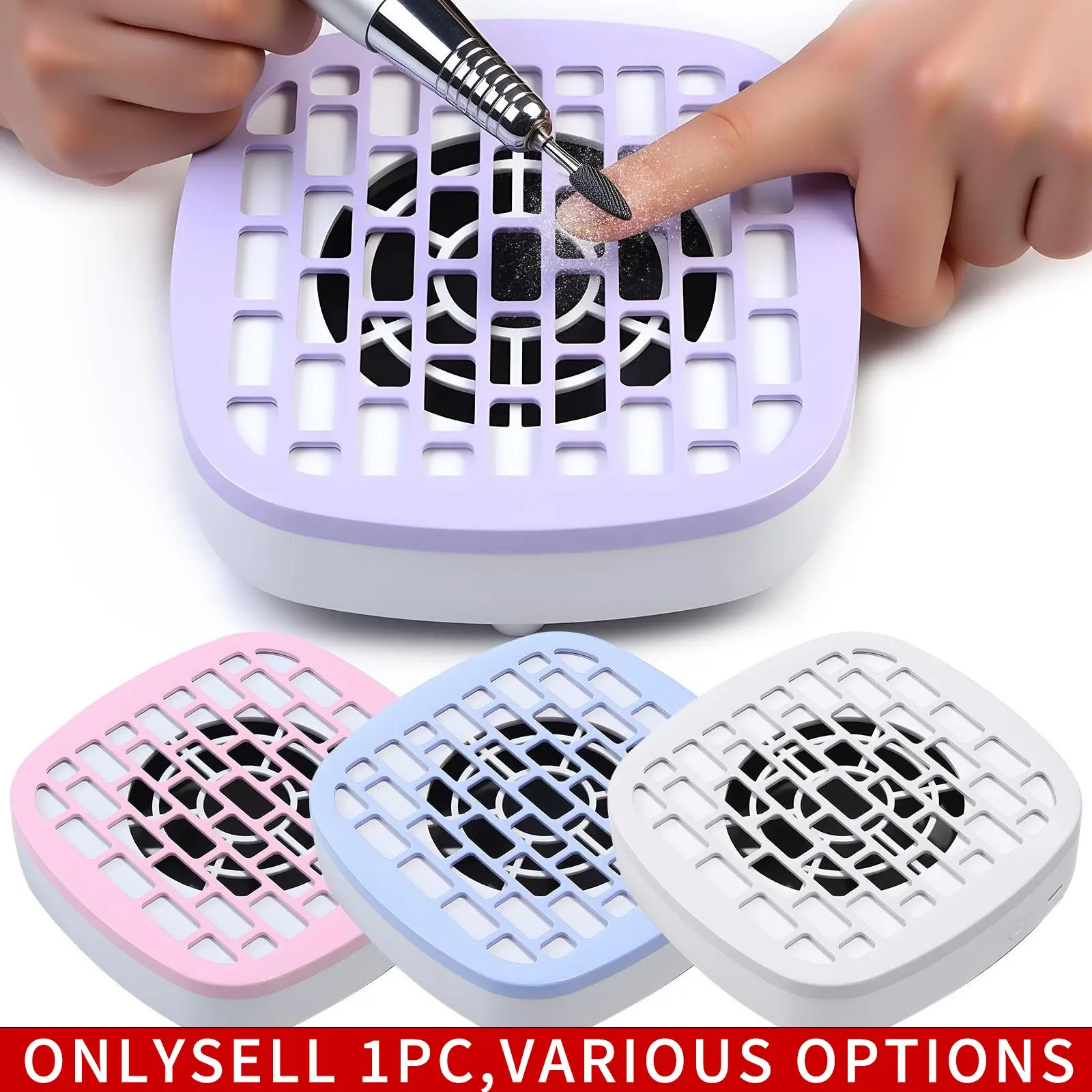 Mini Compact Nail Deduster, Small Silent Vacuum Nail Technology Fan Deduster, Nail Art Design, Powerful Vacuum Cleaner, for Nail Salons and Home Gel Nail Pedicure
