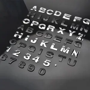 3D Metal DIY Styling Letters Word Alphabet Emblem Decals Numbers Labeling Car Sticker Rear Trunk Logo Digital Badge Accessories